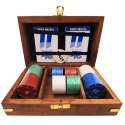 Elegancki Zestaw do Pokera w Pudełku Drewnianym - 100 żetonów - DNU-102
