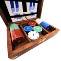 Elegancki Zestaw do Pokera w Pudełku Drewnianym - 100 żetonów - DNU-102