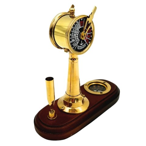 Elegancki Zestaw na Biurko - Telegraf Maszynowy, Kompas, Uchwyt na długopis - TT018