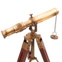 Luneta Mosiężna Retro na Trójnogu Drewnianym - Regulowana Wysokość - SR010