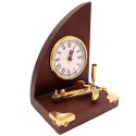 Marynistyczny Zestaw Biurkowy Zegar i Uchwyt na Długopis - Jacht - TC025