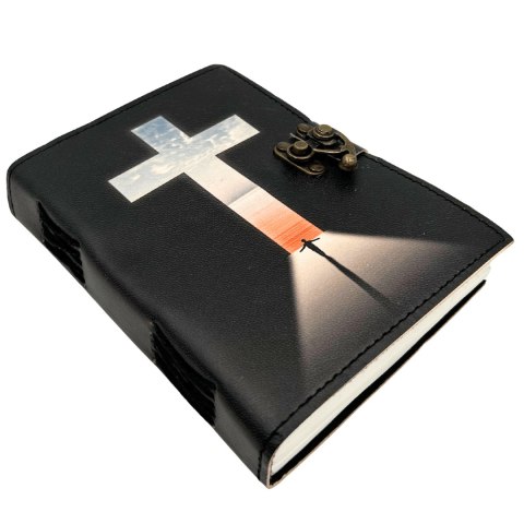 Notes Skórzany Krzyż Religijny Modlitewnik - 200 stron - AH15