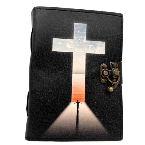 Notes Skórzany Krzyż Religijny Modlitewnik - 200 stron - AH15