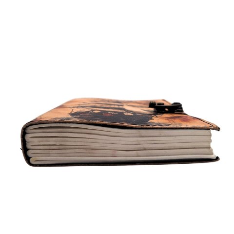 Notes Skórzany Marynistyczny Żaglowiec Retro - Prezent dla Żeglarza - AH11