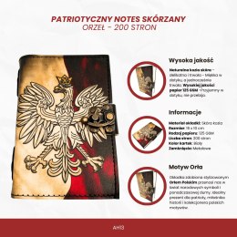 Notes Skórzany Pamiętnik Polski Orzeł Patriotyczny - 200 stron - AH13