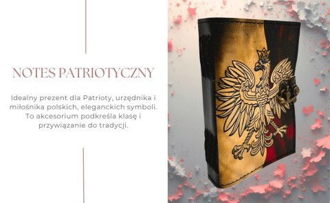 Notes Skórzany Pamiętnik Polski Orzeł Patriotyczny - 200 stron - AH13