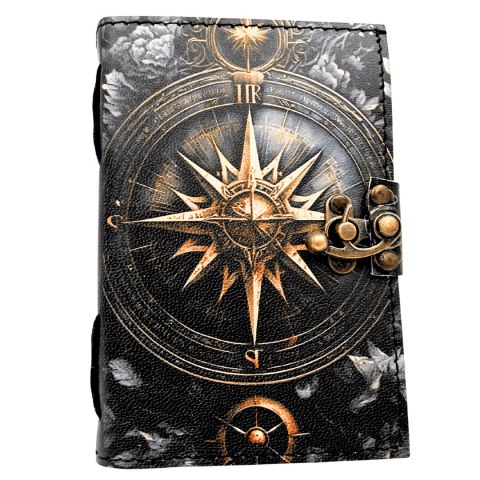 Notes Skórzany Pamiętnik Retro Róża Wiatrów 200 stron - AH12