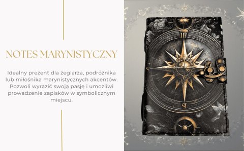 Notes Skórzany Pamiętnik Retro Róża Wiatrów 200 stron - AH12