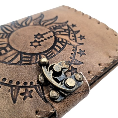 Notes Skórzany Retro 200 stron Słońce i Księżyc 200 stron - AH05