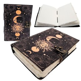 Notes Skórzany Słońce i Księżyc Ozdobny 200 stron - AH07