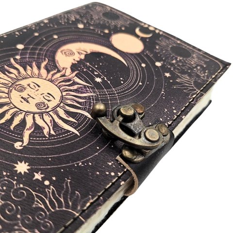 Notes Skórzany Słońce i Księżyc Ozdobny 200 stron - AH07