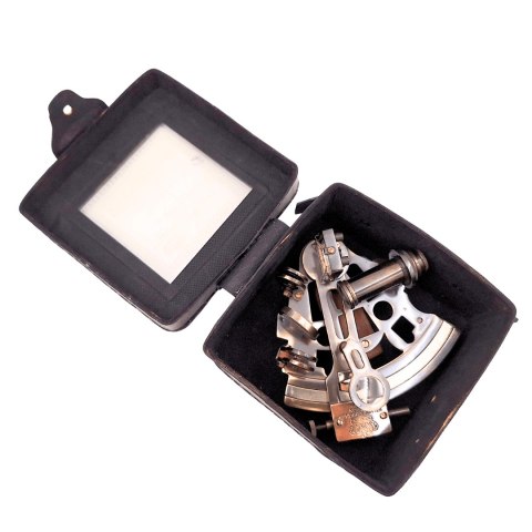 Sekstans Mosiężny w Skórzanym Pudełku - ST003