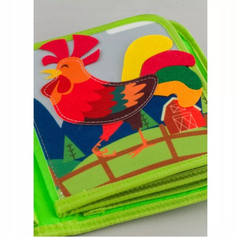 Sensoryczna książeczka dla dzieci farma zwierzątka na rzepy Montessori