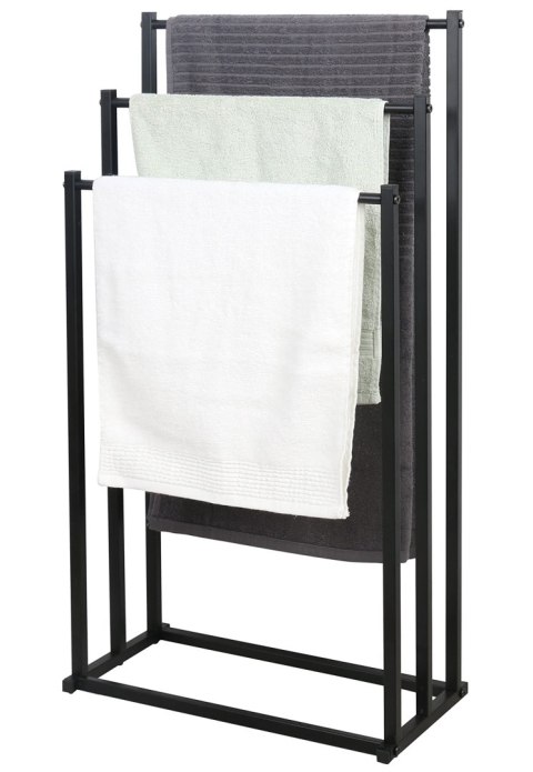 Stojak na ręczniki 3 szczeble - czarny - M