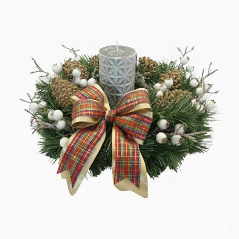 Wianek świąteczny na Boże Narodzenie stroik na drzwi stół boho handmade