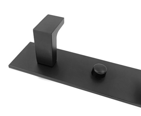 Wieszak ścienny na ręczniki 4 haki - czarny