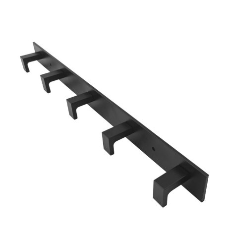 Wieszak ścienny na ręczniki 5 haków - czarny