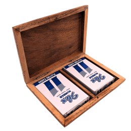 Zestaw 2 Talii Kart w Drewnianym Pudełku - Elegancki Prezent - Vintage - DNU-2791