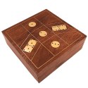 Zestaw Gier - Domino i Kości do Gry w Drewnianym Pudełku - DO-002