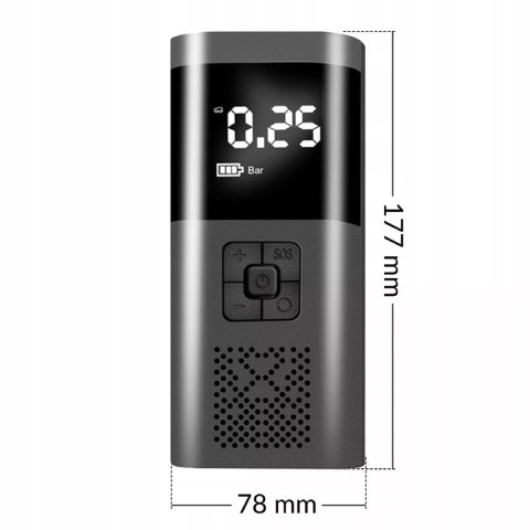 Akumulatorowa pompka elektryczna mini kompresor samochodowy flashlight SOS