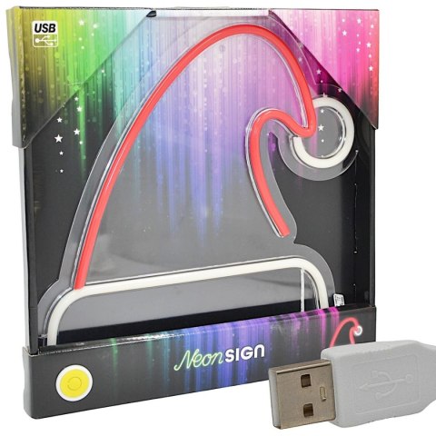 FIGURKA NEONOWA LAMPKA CZAPKA MIKOŁAJA