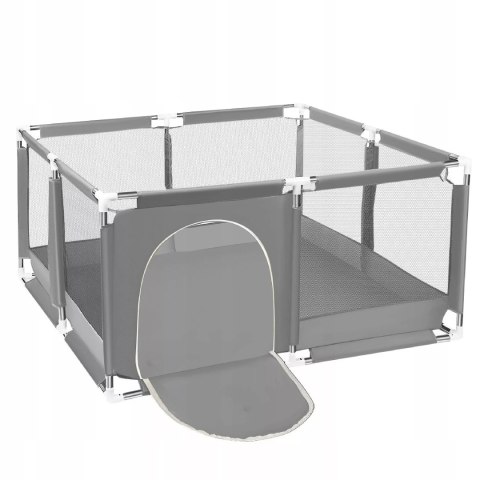 Kojec dla dzieci 126x126 cm suchy basen plac zabaw ogrodowy szary