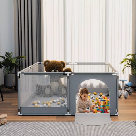 Kojec dla dzieci 126x126 cm suchy basen plac zabaw ogrodowy szary