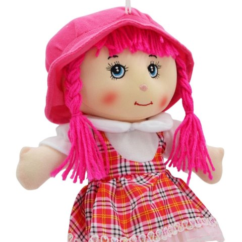 LALKA PRZYTULANKA SZMACIANKA Z DŻWIĘKIEM CIEMNY RÓŻ