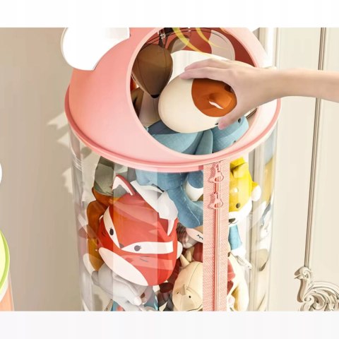 Organizer pojemnik na zabawki 112 cm zapinany na zamek różowy