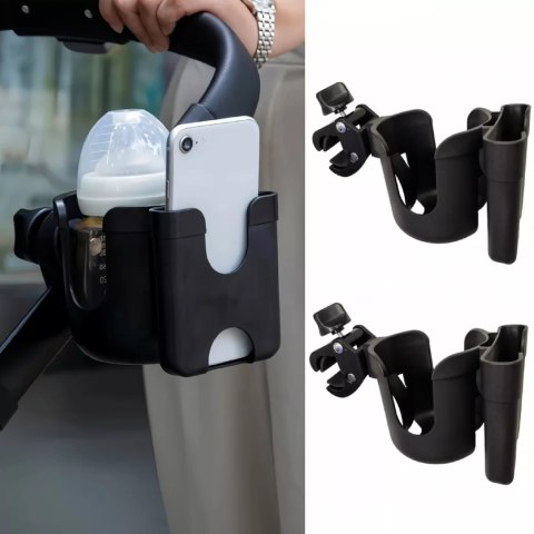 Uniwersalny uchwyt na kubek / butelkę i telefon do wózka dziecięcego