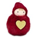 LALECZKA DEKORACYJNA Z SERDUSZKIEM 8CM - CZERWONY