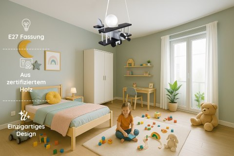 Lampa wisząca Samolot mały - szaro-czarny