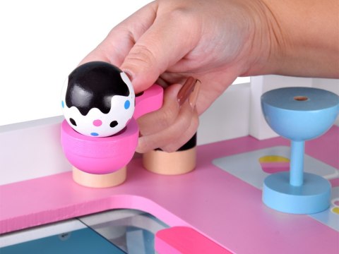 Duża pastelowa budka z 8 lodami LODZIARNIA drewniana dla dzieci ZA5945