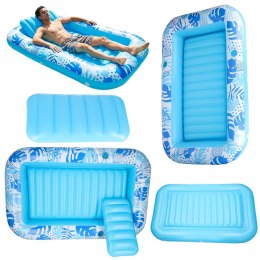 Materac dmuchany do pływania, leżak do opalania z poduszką 175cm niebieski