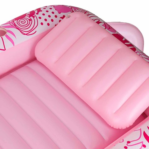 Materac dmuchany do pływania, leżak do opalania z poduszką 175cm różowy