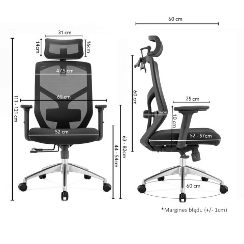 Fotel biurowy ergonomiczny Rosa granatowy ANGEL