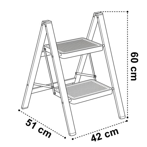 Drabinka 2-stopniowa metalowa EASYSTEP składana