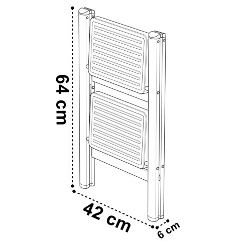 Drabinka 2-stopniowa metalowa EASYSTEP składana