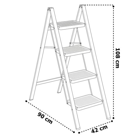 Drabinka 4-stopniowa metalowa EASYSTEP składana