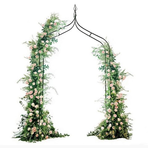 Pergola ogrodowa LUARO metalowa łuk z grotami na róże kwiaty pnącza 265 cm