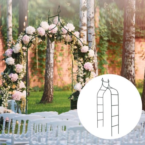 Pergola ogrodowa LUARO metalowa łuk z grotami na róże kwiaty pnącza 265 cm
