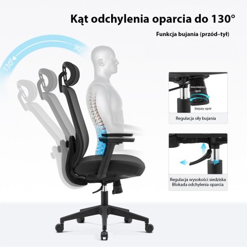 Fotel biurowy ergonomiczny ANGEL runO czarny