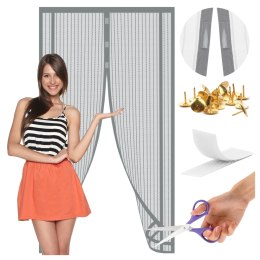 Moskitiera MAGNETYCZNA Drzwiowa do Przycięcia SZARA