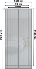 Moskitiera MAGNETYCZNA Drzwiowa do Przycięcia SZARA
