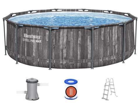 Bestway Basen stelażowy 366x100cm 8w1 drewno 5614X