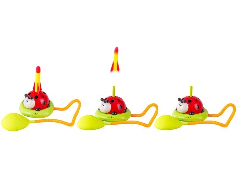 Gra Zręcznościowa 3w1 BIEDRONKA Wyrzutnia Rakiet Skakanka Rzut Do Celu Rzutki Skaczące Ramiona Interaktywna Zabawka Dla Dzieci