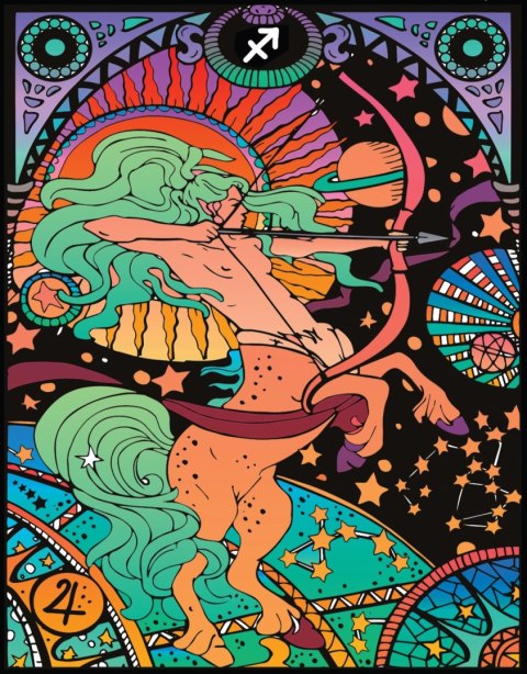 Kolorow. Welw. A4 Zodiak Strzelec