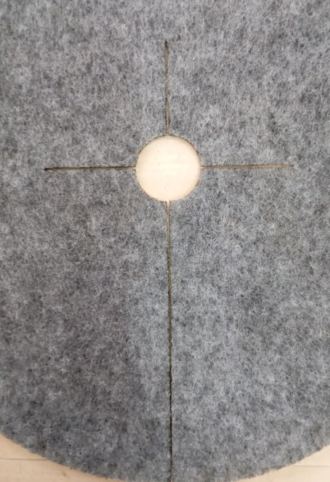 Krążek filcowy podkładka, mata, dysk antychwastowy 50 cm szary - do ściółkowania roślin, drzewek, drzew