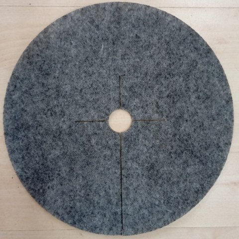 Krążek filcowy zabezpieczający przed chwastami ściółkowanie szary fi 40 cm