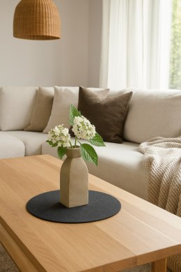 Podkładka filcowa na stół Koło fi 38cm - antracytowa, dekoracyjna, odporna na ciepło, Bertoni